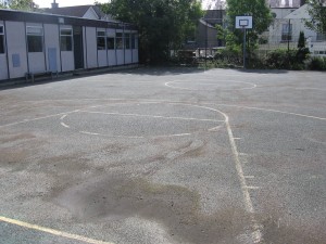 Basketball Courts 'before' Solid Full Court Painting